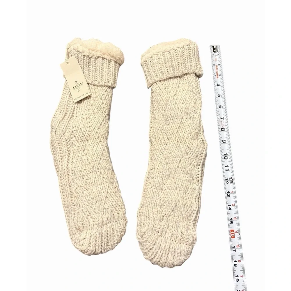 NWT Bickley And‎ Mitchell Slipper Socks Knit Linen Twist